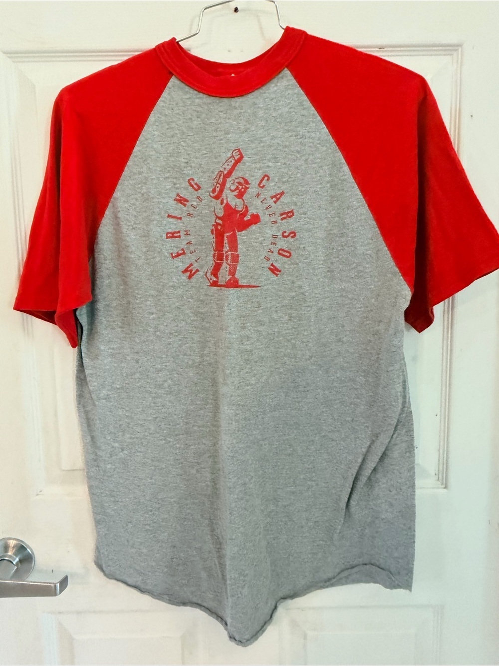 Augusta Sportswear Grey & Red Raglan Tee with Graphic